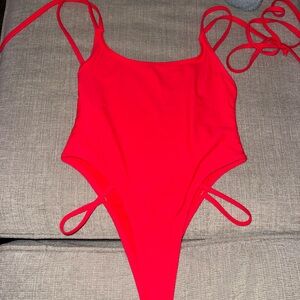 Womens sexy Red One-Piece Swimsuit